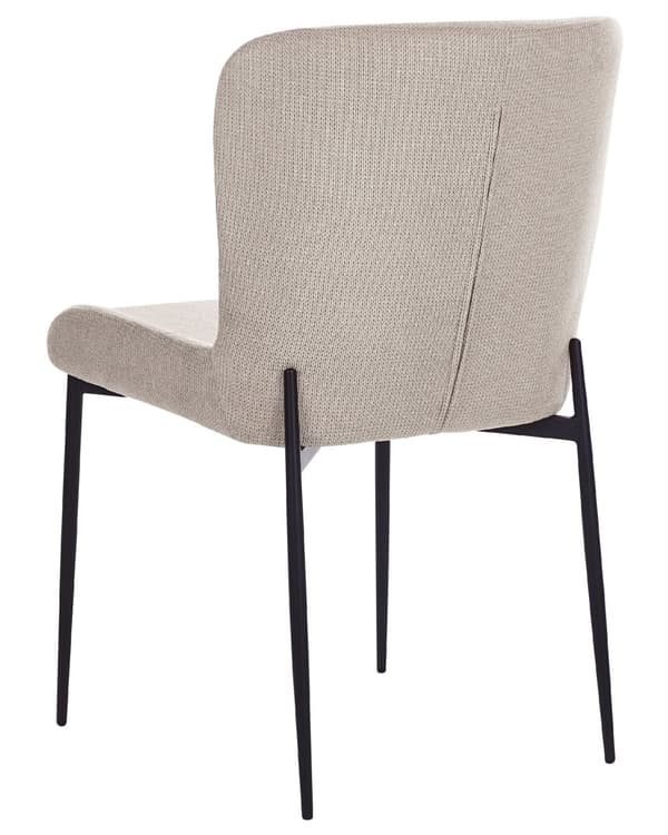Uppsättning med 2 stolar Taupe Beige Polyester Stickad Textur Metallben