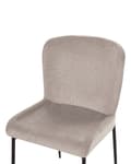 Miniatyrbild 7 av 9: Uppsättning med 2 stolar Taupe Beige Polyester Stickad Textur Metallben