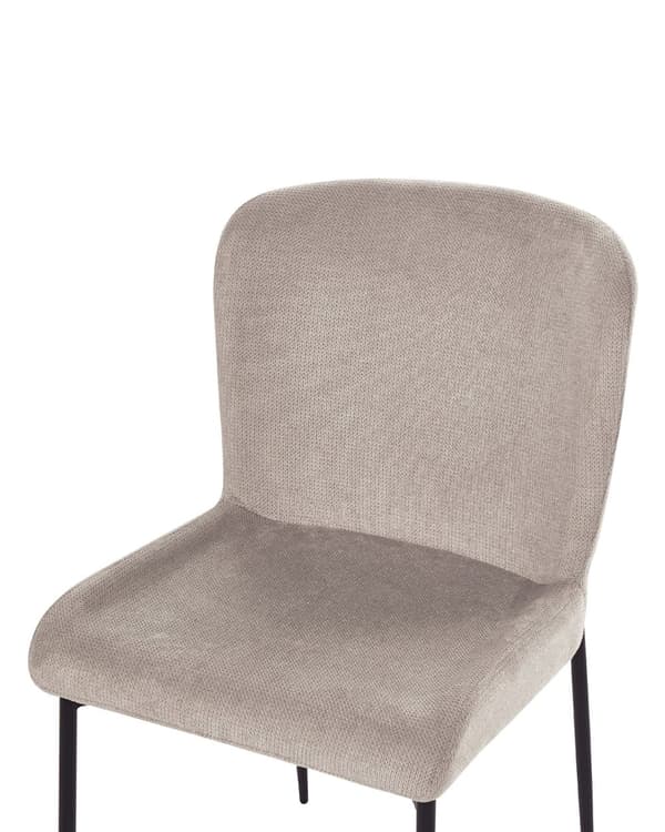 Uppsättning med 2 stolar Taupe Beige Polyester Stickad Textur Metallben