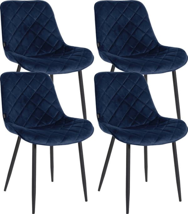 CLP Sæt med 4 stole Springs Velvet blå