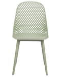 Miniatyrbild 5 av 9: Uppsättning med 4 matstolar Grön syntetisk sits och ben Öppen nätdesign Ryggstöd Modern minimalistisk