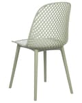 Miniatyrbild 6 av 9: Uppsättning med 4 matstolar Grön syntetisk sits och ben Öppen nätdesign Ryggstöd Modern minimalistisk