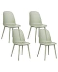 Miniatyrbild 1 av 9: Uppsättning med 4 matstolar Grön syntetisk sits och ben Öppen nätdesign Ryggstöd Modern minimalistisk