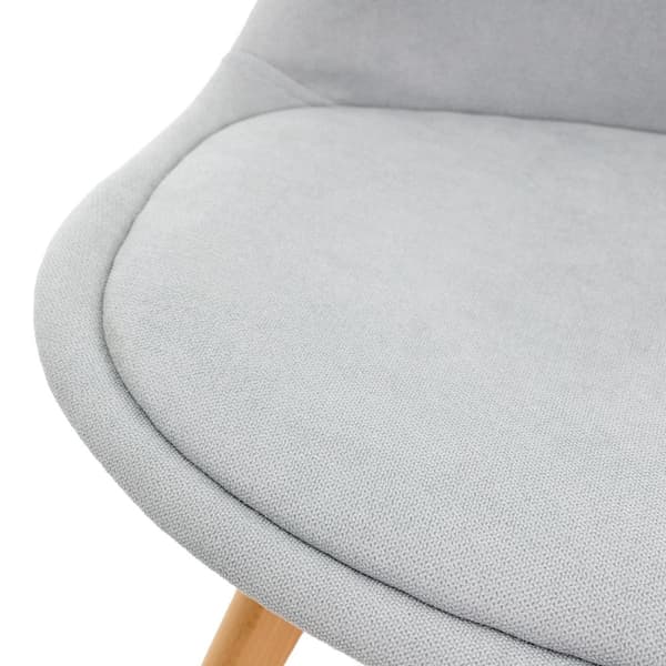 ML-Design 4 kpl ruokailutuoleja selkänojalla; harmaa; skandinaavinen retroverhoiltu tuoli pyökkipuujaloilla; pellavapäällysteinen istuin; ergonominen
