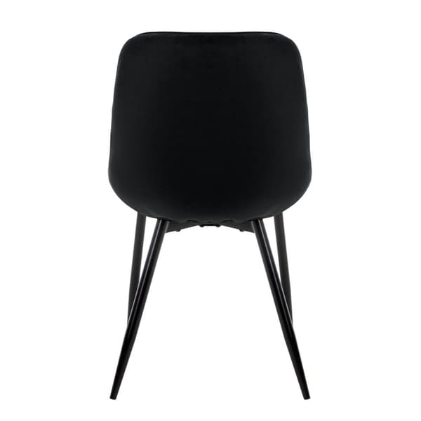 ML-Design 2 stk. Spisestuestole med ryglæn og armlæn; sort; velour sæde; metalben; køkkenstole; polstrede stole til spisestue og stue