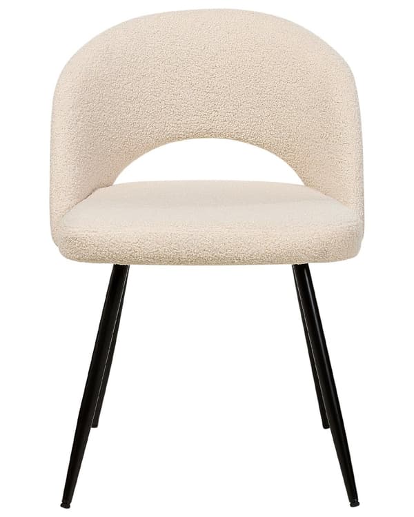 Set med 2 Matstolar Beige Sammet med Armstöd Ryggstöd med Utskärning Svarta Metallben Kök Matsal Vardagsrum Kontor