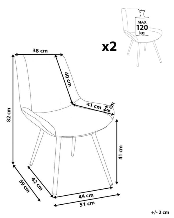 Set med 2 Matstolar Beige Sammet med Armstöd Ryggstöd med Utskärning Svarta Metallben Kök Matsal Vardagsrum Kontor