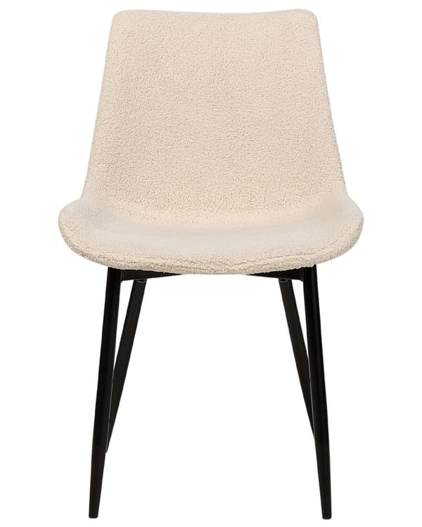 Set med 2 Matstolar Beige Sammet med Armstöd Ryggstöd med Utskärning Svarta Metallben Kök Matsal Vardagsrum Kontor