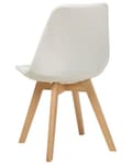 Miniatyrbild 6 av 9: Set om 2 Matstolar Off-White tyg med stoppad sits Släta träben