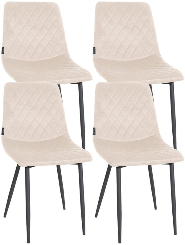 CLP Sæt med 4 stole Telde Velvet creme