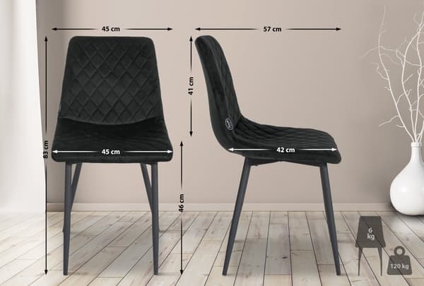 CLP Uppsättning med 4 stolar Telde Velvet