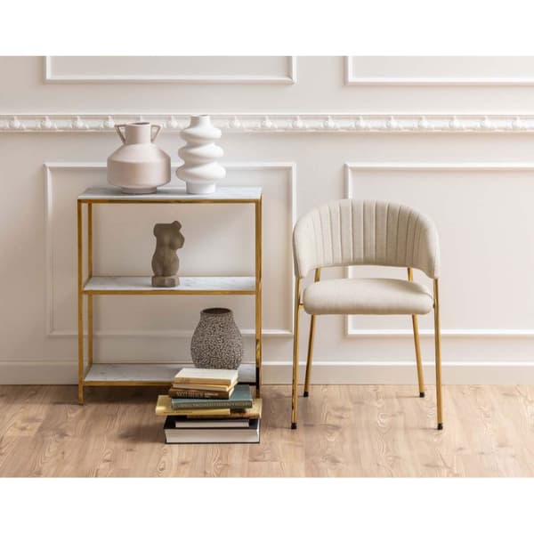 2 x Ann matstol med armstöd beige.