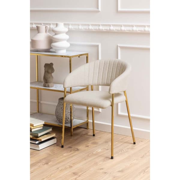2 x Ann matstol med armstöd beige.