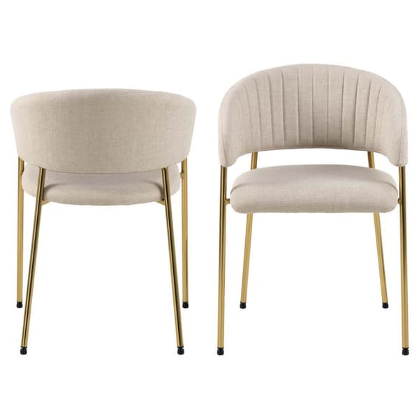 2 x Ann matstol med armstöd beige.