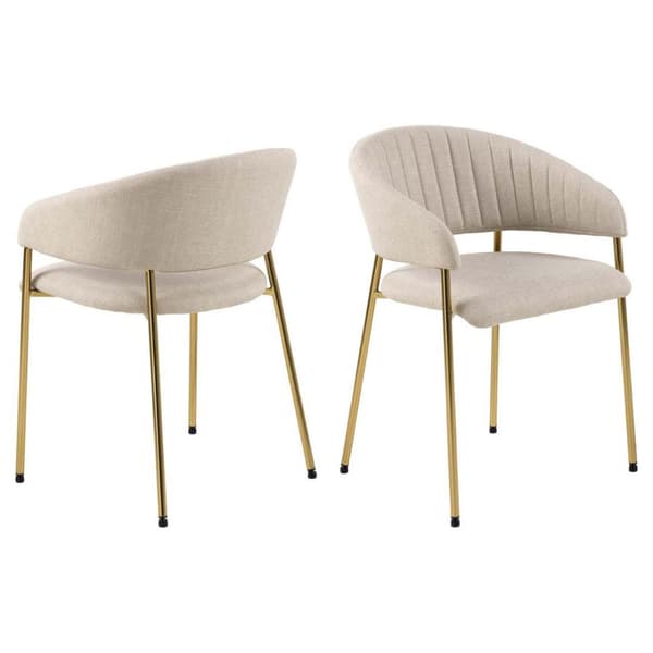 2 x Ann matstol med armstöd beige.