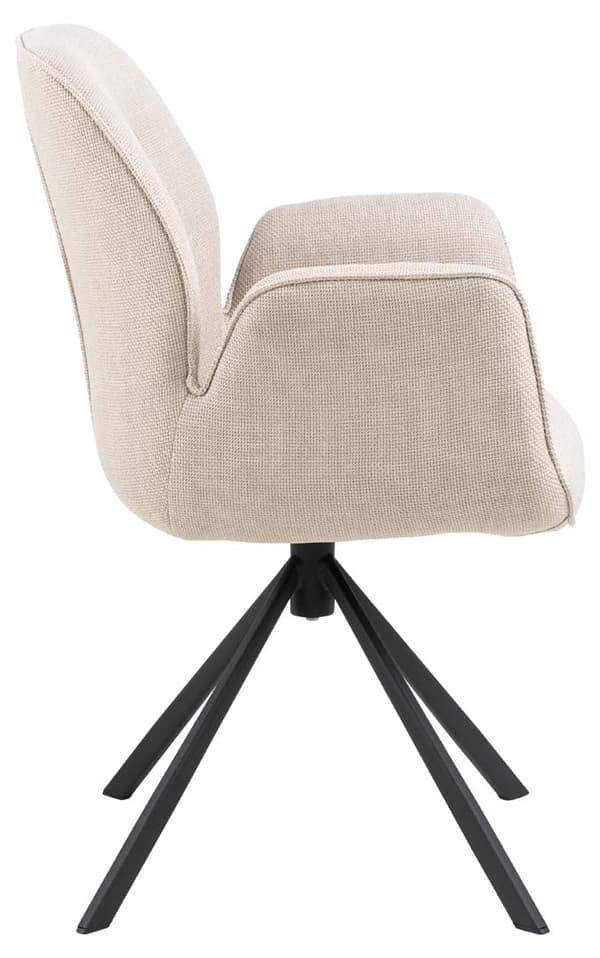 Aura spisestuestol med armlæn beige.