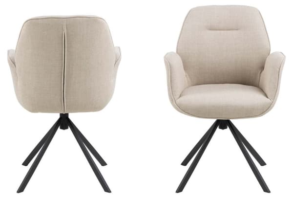 Aura spisestuestol med armlæn beige.