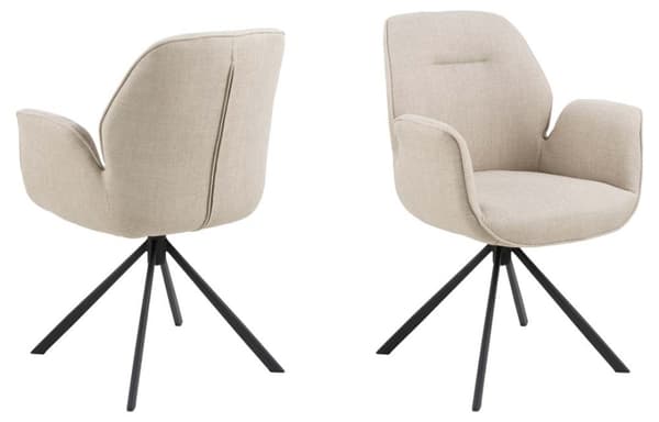 Aura spisestuestol med armlæn beige.