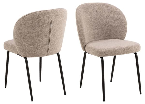 2 x Patricia spisestuestoler beige.