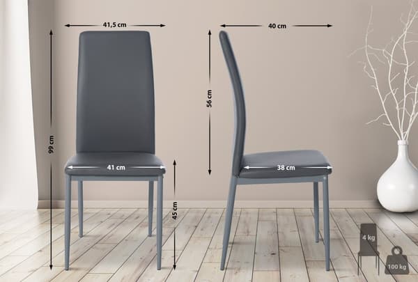CLP Sæt med 6 spisebordsstole Savino