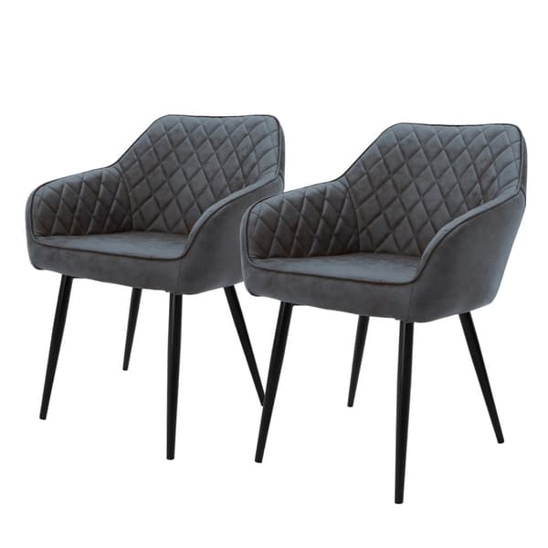 Ruokailutuolin 2 kpl antrasiittinen keinonahkaverhoilu metallijaloilla sis. kokoonpanomateriaalin ML-Design