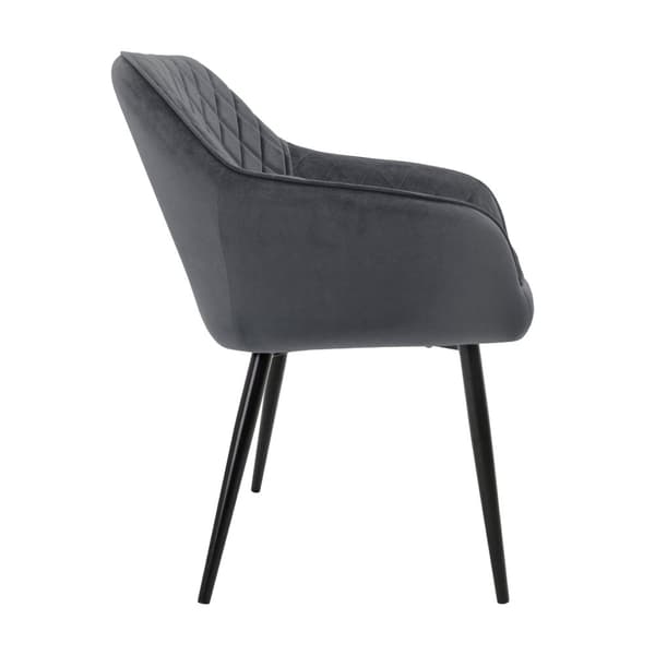 Ruokailutuolin 2 kpl antrasiitti sametti verhoilu metallijaloilla sis. kokoonpanomateriaalin ML-Design