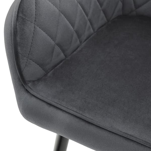 Ruokailutuolin 2 kpl antrasiitti sametti verhoilu metallijaloilla sis. kokoonpanomateriaalin ML-Design