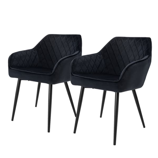 Ruokailutuolin 2 kpl musta samettiverhoilu metallijaloilla sis. kokoonpanomateriaalin ML-Design