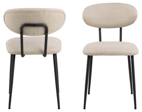 2 x Denise spisestuestoler beige.