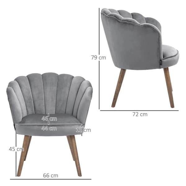 Rootz Matsalsstol - Köksstol - Fåtölj Med Ryggstöd - Vardagsrumsstol - Polyester - Gummiträ - Mörkgrå - 66 x 66 x 78,5 cm