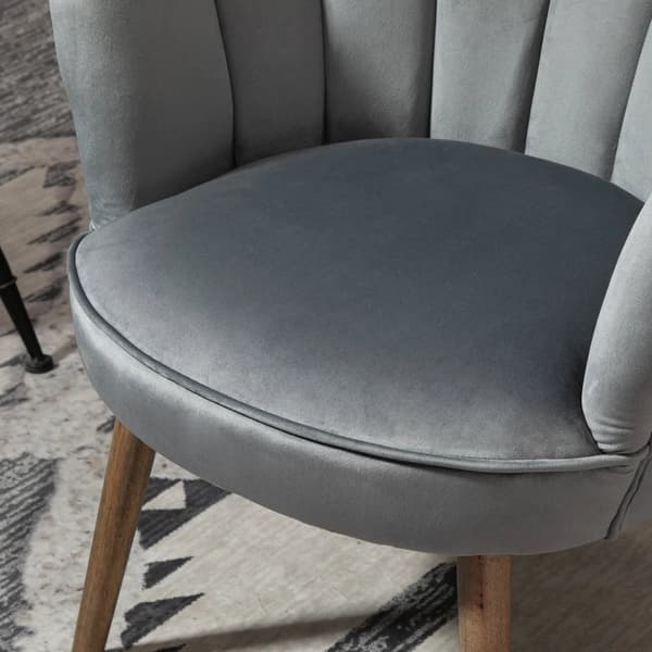 Rootz Matsalsstol - Köksstol - Fåtölj Med Ryggstöd - Vardagsrumsstol - Polyester - Gummiträ - Mörkgrå - 66 x 66 x 78,5 cm