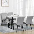 Miniatyrbild 2 av 6: Rootz Set med 4 matsalsstolar - Accentstolar - Kök och matrum - Stolset - Sammetslook - Ljusgrå + Svart - 46L x 65W x 87H cm