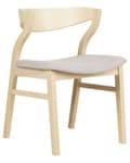 Pikkukuva 6 / 11: Tuoli vaalea puu beige kangas istuin 2 kpl setti ruokapöydän käsinojaton retro perinteinen tyyli
