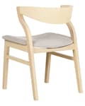Pikkukuva 8 / 11: Tuoli vaalea puu beige kangas istuin 2 kpl setti ruokapöydän käsinojaton retro perinteinen tyyli