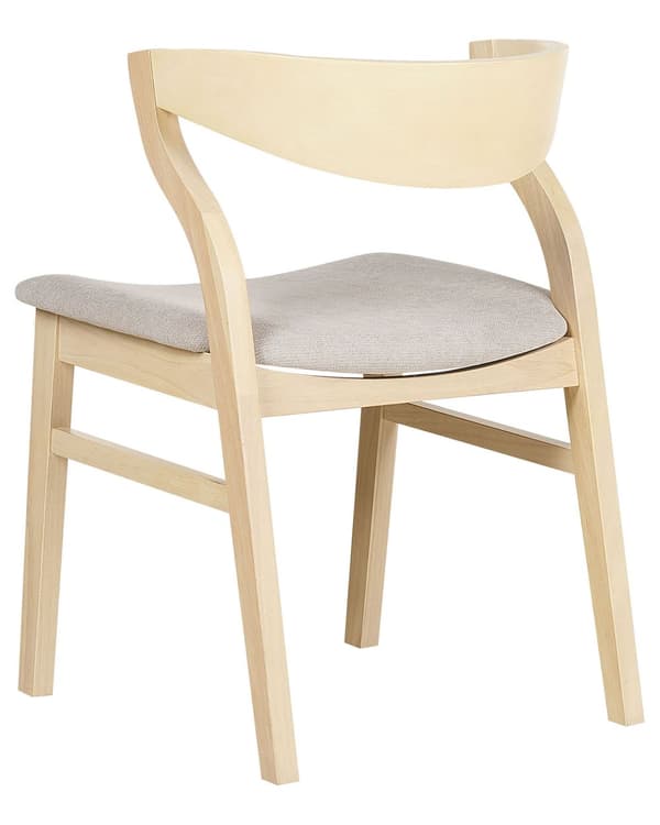 Tuoli vaalea puu beige kangas istuin 2 kpl setti ruokapöydän käsinojaton retro perinteinen tyyli