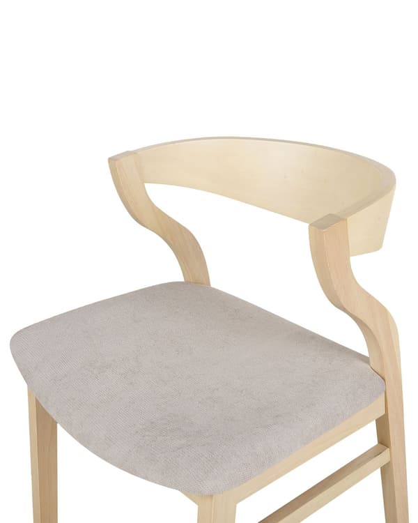 Tuoli vaalea puu beige kangas istuin 2 kpl setti ruokapöydän käsinojaton retro perinteinen tyyli