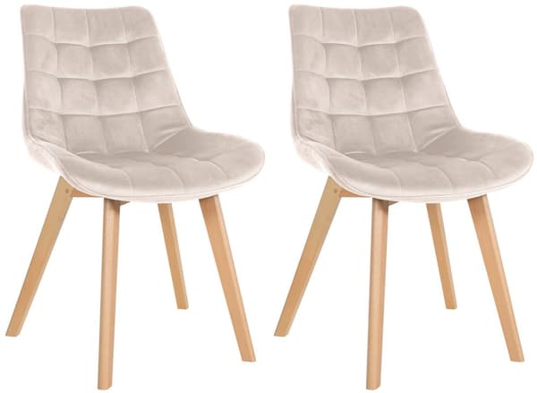 CLP Sæt med 2 stole Brook velvet creme