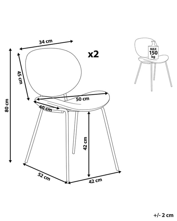 Set om 2 Matstolar Ljusgrå Sammet Armlösa Benkåpor Svarta järnben Modern Retro Design Sittplatser i matsalen