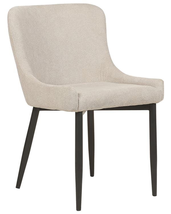 Tuoli vaalea beige polyesteri kangasverhoilu 2 kpl moderni tyyli