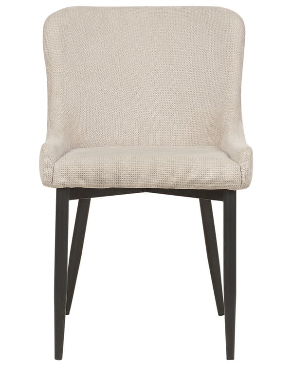Tuoli vaalea beige polyesteri kangasverhoilu 2 kpl moderni tyyli