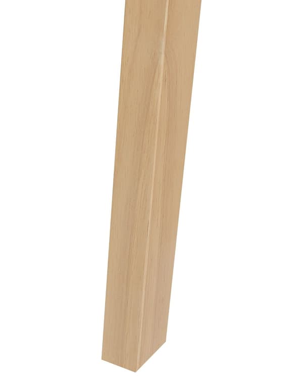 Sæt med 2 spisestuestole lyst træ og beige krydsfiner Polyesterstof Gummitræben Retro traditionel stil