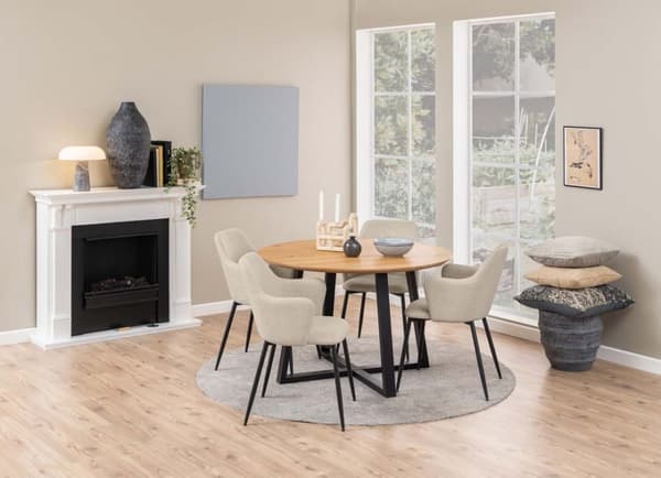 2 x Ilsa spisestuestoler med armlener beige.