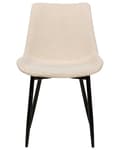 Miniatyrbilde 5 av 10: Sett med 2 Spisestoler Beige bouclépolstring Høy ryggstøtte Svarte metallben Moderne design