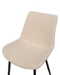 Miniatyrbilde 8 av 10: Sett med 2 Spisestoler Beige bouclépolstring Høy ryggstøtte Svarte metallben Moderne design