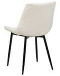 Miniatyrbilde 7 av 10: Sett med 2 Spisestoler Hvit Boucle-polstring Høy ryggstøtte Svarte metallben Moderne design
