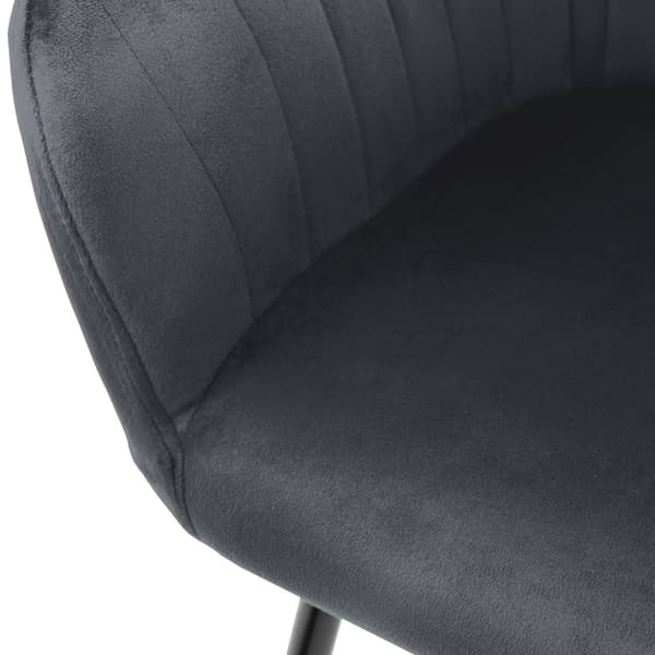 Ruokailutuolit selkänojalla ja käsinojalla 2 kpl harmaa, samettipäällysteinen ja metallijalat ML-Design