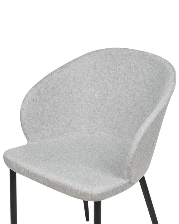 Set med 2 matstolar Ljusgrå tygklädda Svarta ben Retrostil Vardagsrumsmöbler