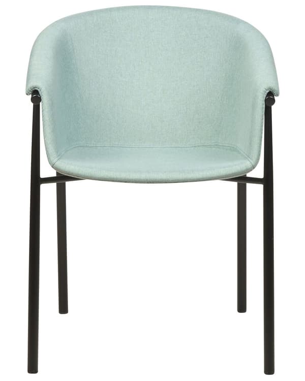 Uppsättning med 2 matstolar Grön tygklädsel Modern design Sittmöbler för matsal