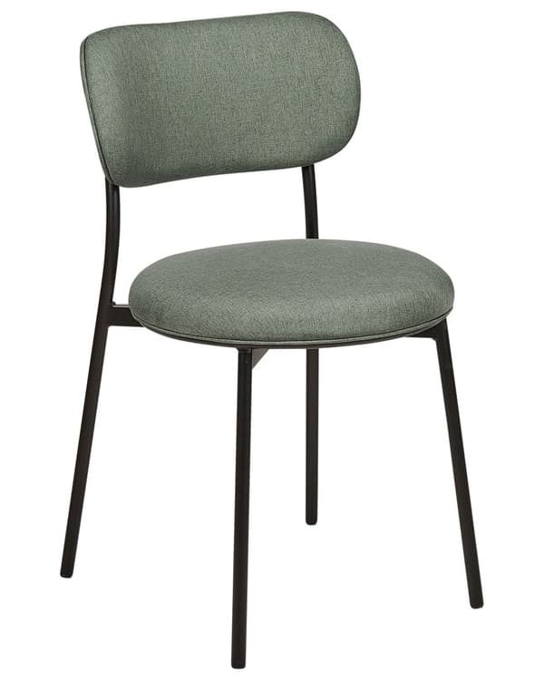 Sett med 2 spisestoler Grønn Polyester Metallben Uten armlener Moderne design Spisestue Kjøkken
