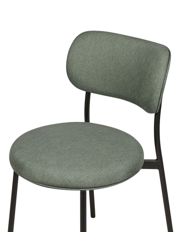 Sett med 2 spisestoler Grønn Polyester Metallben Uten armlener Moderne design Spisestue Kjøkken